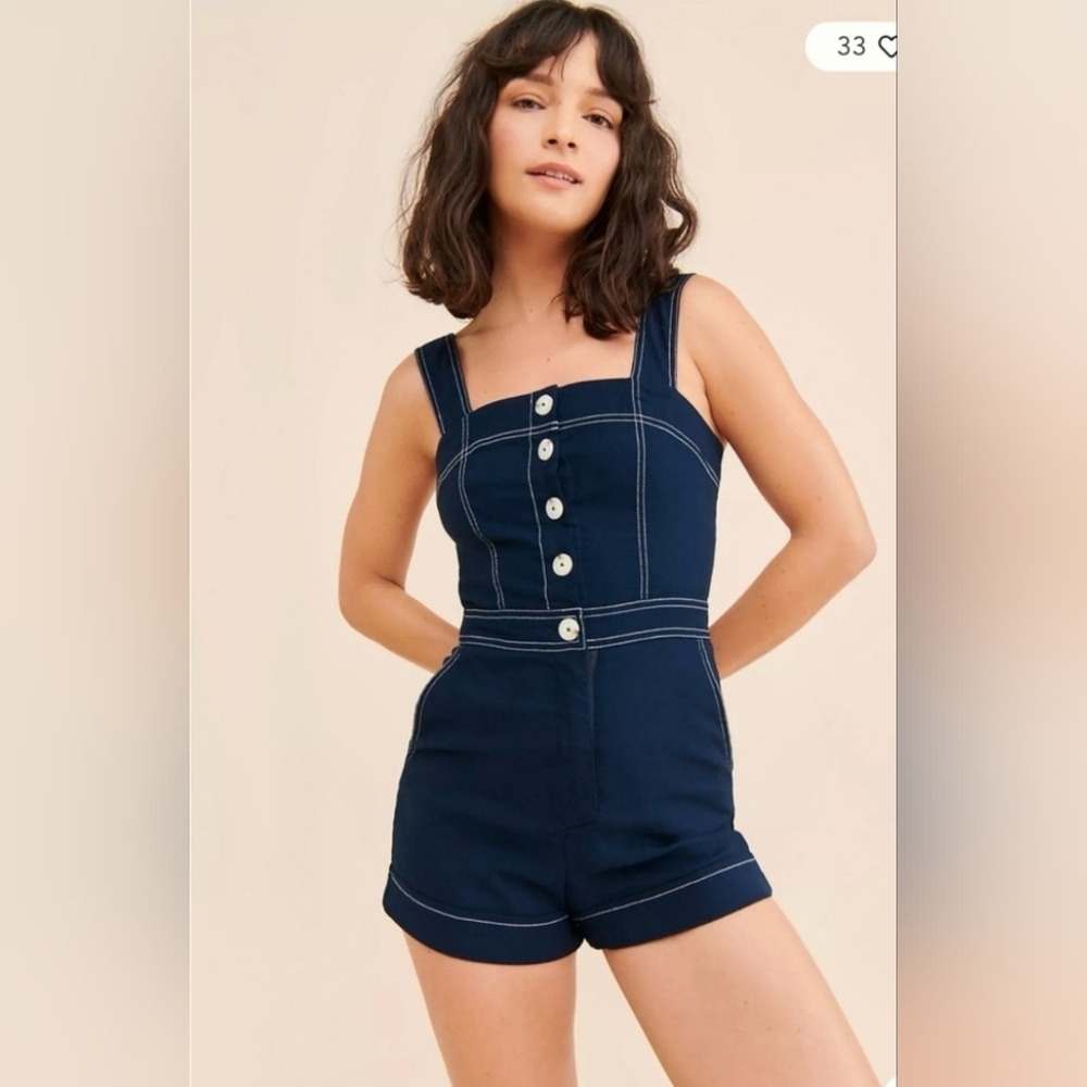 Maeve The Portside Button-FrontRomper: NWT- 8